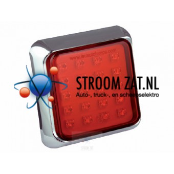 Led 120mm vierkant mistlamp chroom 100 serie